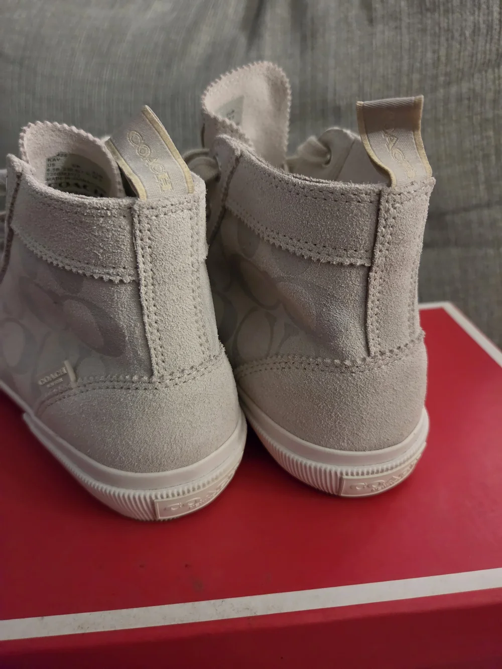 Coach Women's Pale Blush High-Top Sneakers
